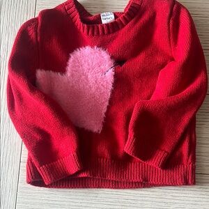 Carter's Red Sweater with Pink Heart